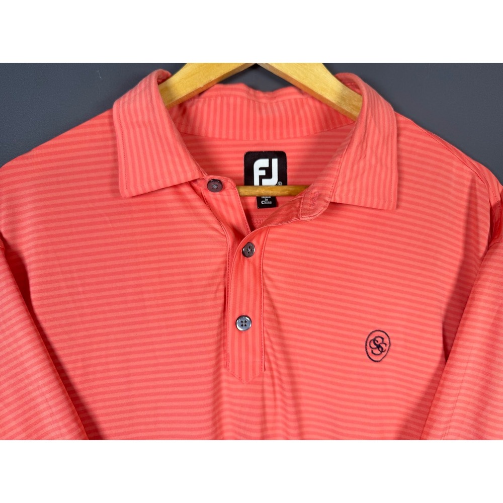 FootJoy FJ Mens XL Country Club of the South Atlanta Coral Orange Polo Shirt